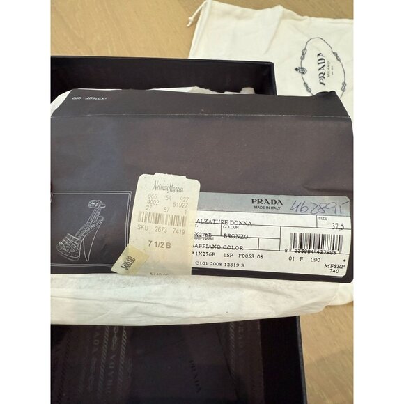 Prada  "Metal Bronzo" sandals, size EU 37.5, US size 7 - Picture 10 of 14